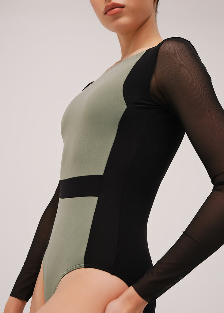 DA4042MP RIVER, Long sleeve leotard Olive