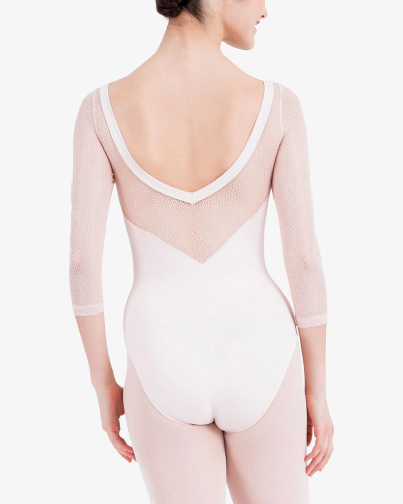 Repetto 3/4 sleeved leotard with lace D0678