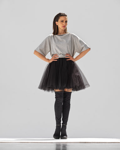 Stretch mesh skirt-new collection