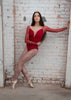 DA1931M CARLOTTA, Leotard with long sleeve-red