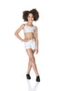 CLEARANCE - Studio7 - White/Gold Crop top and Roll top short