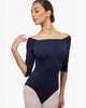 3/4 sleeve leotard-  Bleu Nuit - new color