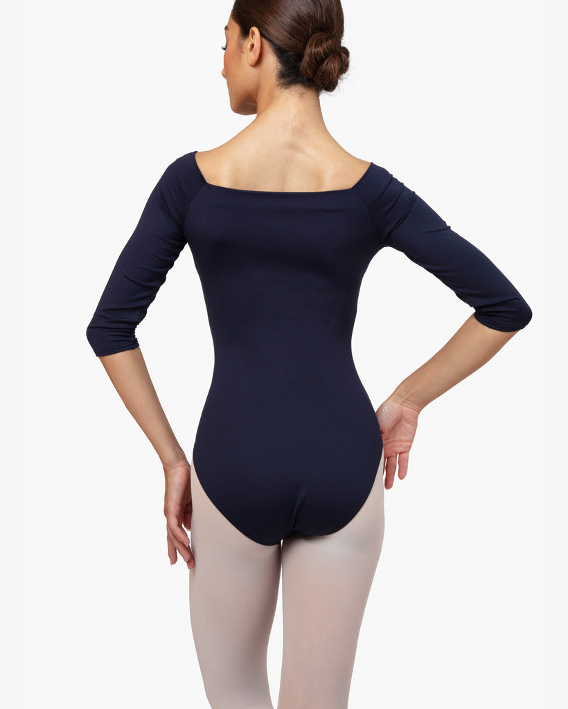 3/4 sleeve leotard-  Bleu Nuit - new color