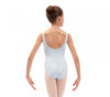 Gathered front and back leotard neckline-Orphee Blue