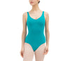 Gathered front and back leotard neckline-Emeraude