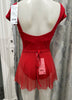 06017/1 CLARA, Mesh skirt with ties-Red