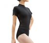 Officer collar leotard with lace in the back