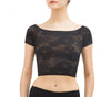 Rosette lace cropped top