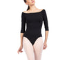 3/4 sleeve leotard-  Black- Back in stock