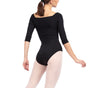 3/4 sleeve leotard-  Black- Back in stock