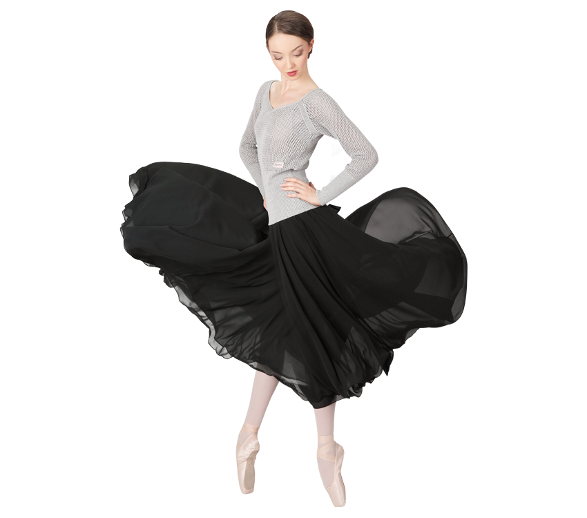 Rehearsal Skirt-Jupe en mousseline-Black