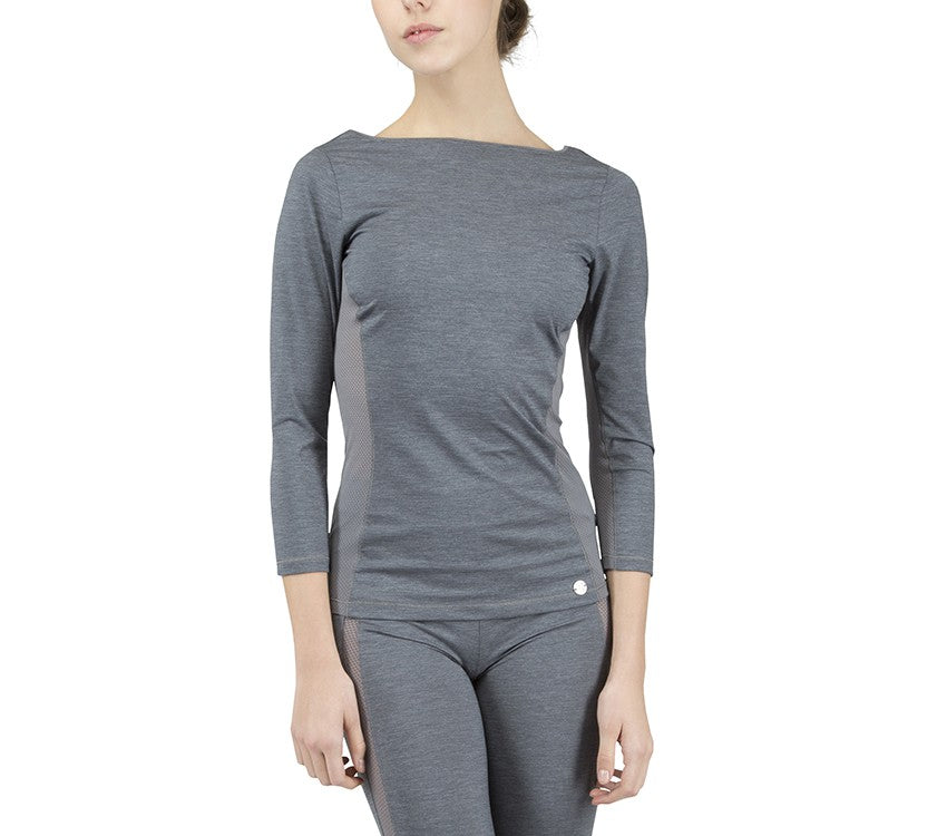 3/4 sleeves top with breathable mesh