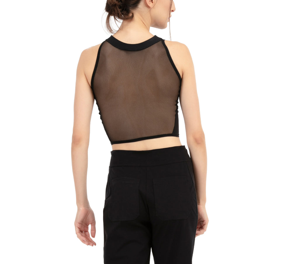 High-stretch tank top with mesh back