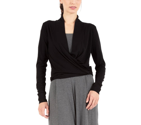 Two-tone ribbed knit wrap